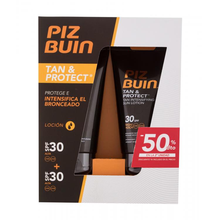 PIZ BUIN Tan &amp; Protect Tan Intensifying Sun Lotion SPF30 SET Ajándékcsomagok Tan &amp; Protect Sun Lotion SPF30 naptej 2 x 150 ml