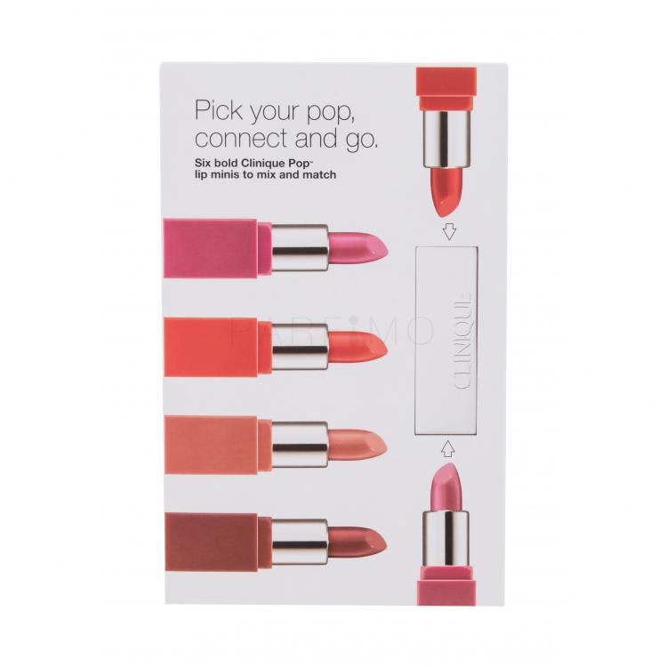 Clinique Clinique Pop Lip Colour + Primer Ajándékcsomagok ajakrúzs 2,3 g + ajakrúzs 2,3 g Cherry Pop + ajakrúzs 2,3 g Plum Pop + ajakrúzs 2,3 g  Berry Pop + ajakrúzs 2,3 g Nude Pop + ajakrúzs 2,3 g Love Pop