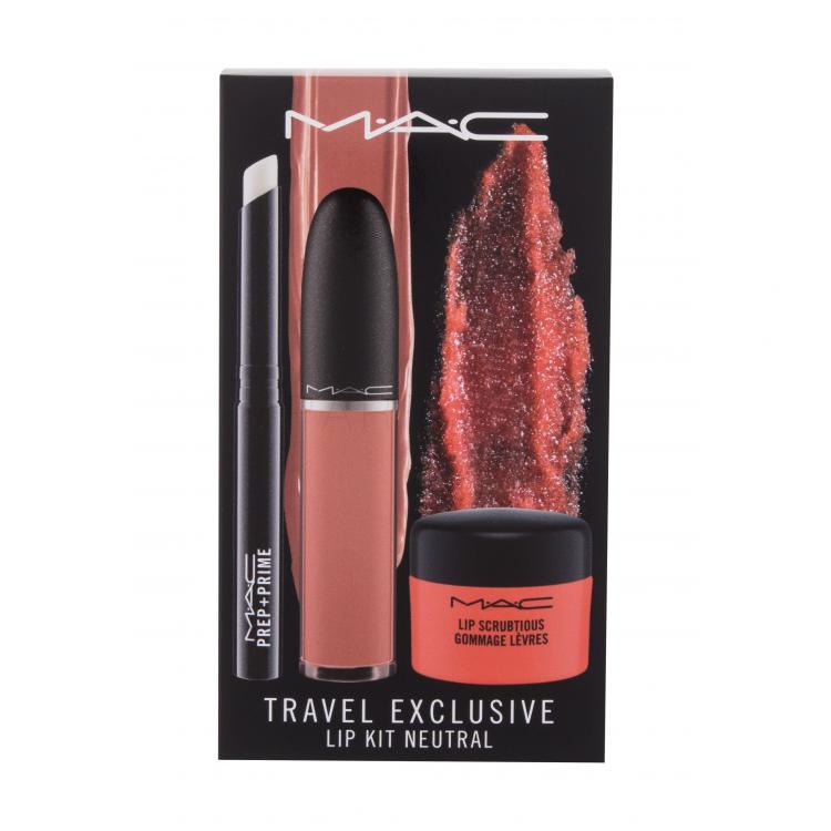 MAC Travel Exclusive Ajándékcsomagok Retro Matte Liquid Lipcolour ajakrúzs 5 ml + Prep + Prime Lip primer 1,7 g + Lip Scrubtious ajakradír 14 ml Candied Nectar