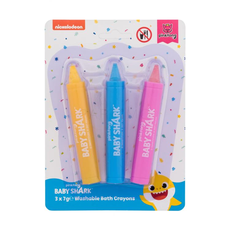 Pinkfong Baby Shark Washable Bath Crayons Ajándékcsomagok Baby Shark lemosható zsírkréta 7 g Yellow + Baby Shark lemosható zsírkréta 7 g Blue + Baby Shark lemosható zsírkréta 7 g Pink