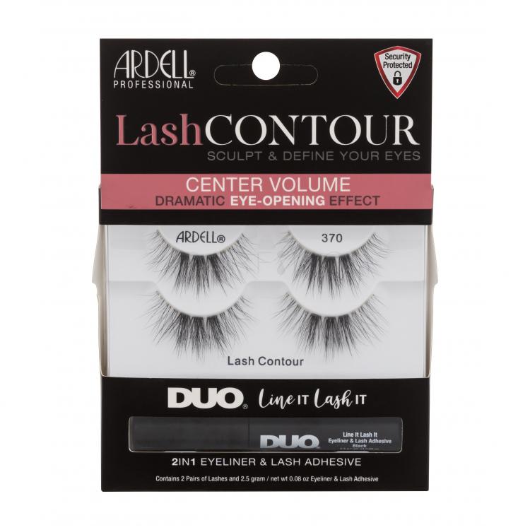 Ardell Lash Contour 370 Ajándékcsomagok Lash Contour műszempilla 370 2 pár + Duo Line It Lash It 2in1 Eyeliner &amp; Lash Adhesive műszempilla-ragasztó és szemhéjtus egyben 2,5 g