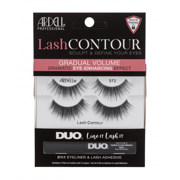 Ardell Lash Contour 372 Ajándékcsomagok Lash Contour 372 műszempilla 2 pár + Duo Line It Lash It 2in1 Eyeliner &amp; Lash Adhesive műszempilla- ragasztó és szemhéjtus 2,5 g