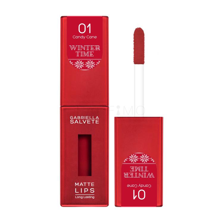 Gabriella Salvete Winter Time Matte Lips Rúzs nőknek 4,5 ml Változat 01 Candy Cane