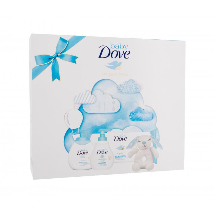 Dove Baby Rich Moisture Gift Set Ajándékcsomagok Baby Rich Moisture Head to Toe tusfürdő 200 ml + Baby Rich Moisture testápoló tej 200 ml + Baby Rich Moisture babatörlőkendő 50 db + plüssjátték