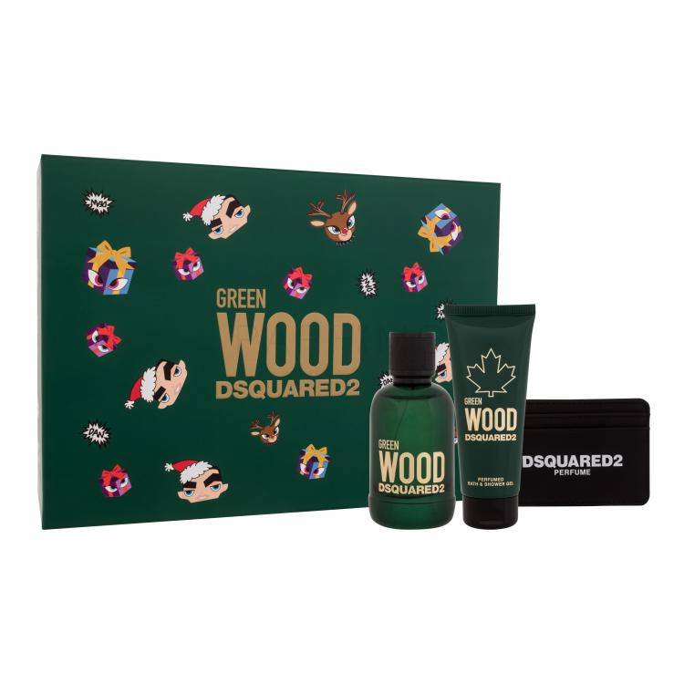 Dsquared2 Green Wood Ajándékcsomagok Eau de Toilette 100 ml + tusfürdő 100 ml + kártyatartó