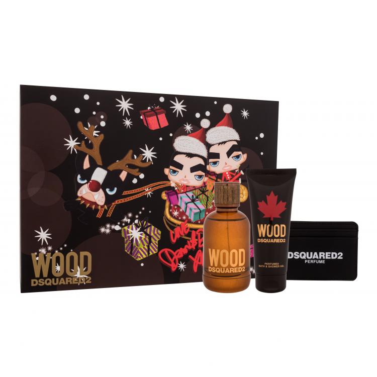 Dsquared2 Wood Ajándékcsomagok Eau de Toilette 100 ml + tusfürdő 100 ml + kártyatartó