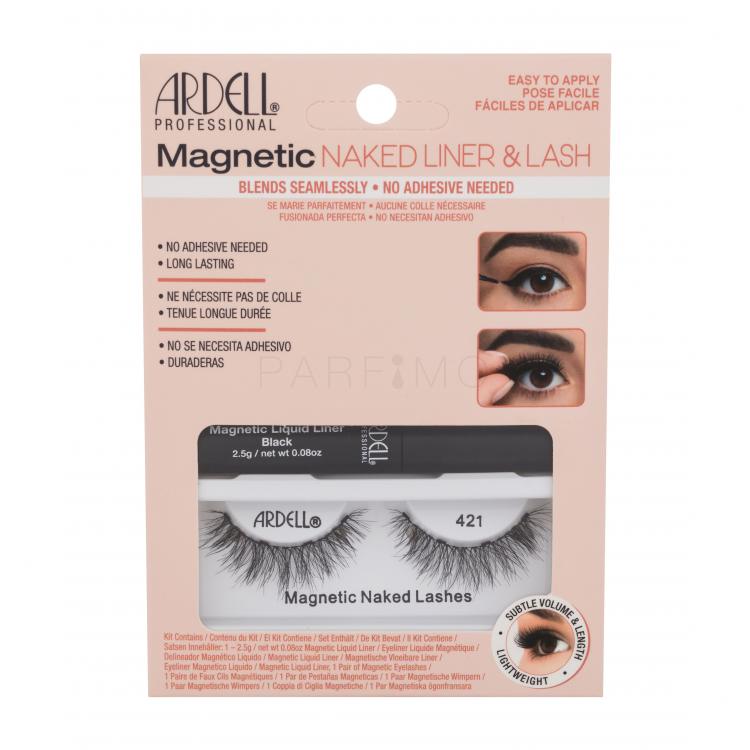 Ardell Magnetic Naked Lashes 421 Ajándékcsomagok Magnetic Naked Lashes műszempilla 421 1 db + Magnetic Liquid Liner szemhéjtus 2,5 g Black