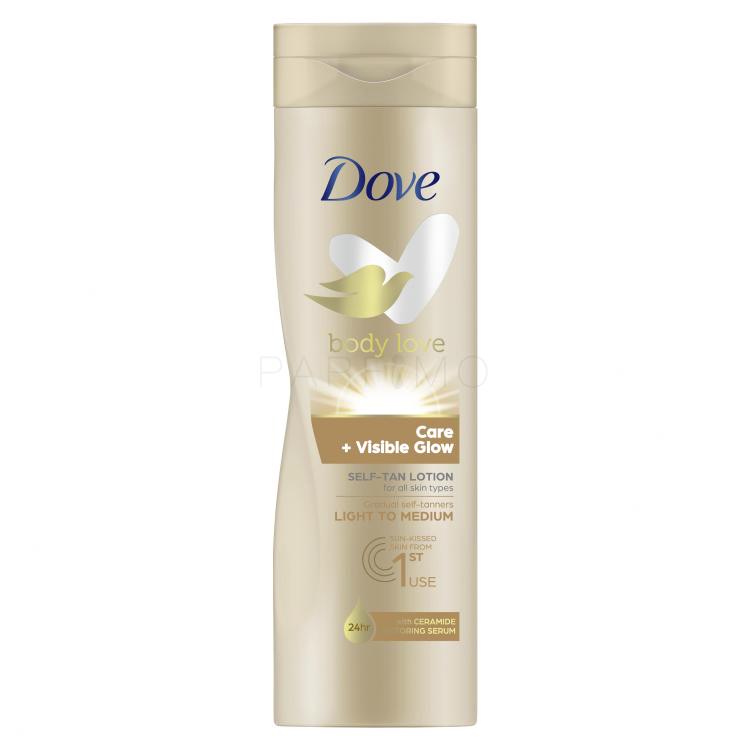 Dove Nourishing Body Care Visible Glow Önbarnító készítmény nőknek 250 ml Változat Fair-Medium