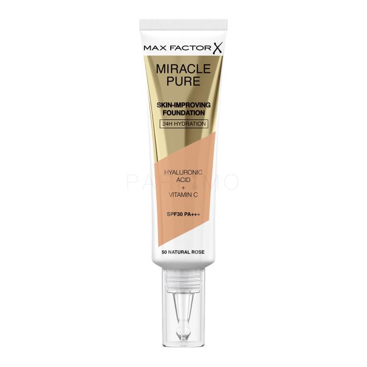Max Factor Miracle Pure Skin-Improving Foundation SPF30 Alapozó nőknek 30 ml Változat 50 Natural Rose