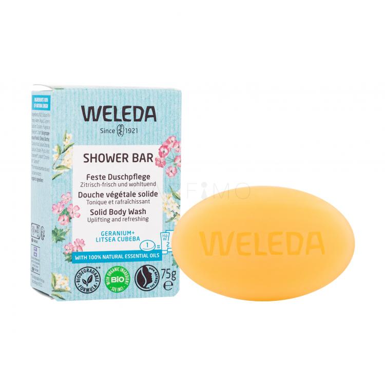 Weleda Shower Bar Geranium + Litsea Cubera Szilárd szappan nőknek 75 g