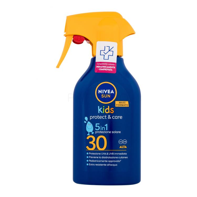 Nivea Sun Kids Protect &amp; Care Sun Spray 5 in 1 SPF30 Fényvédő készítmény testre gyermekeknek 270 ml