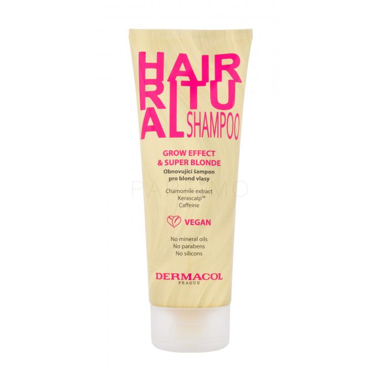 Dermacol Hair Ritual Grow Effect &amp; Super Blonde Shampoo Sampon nőknek 250 ml