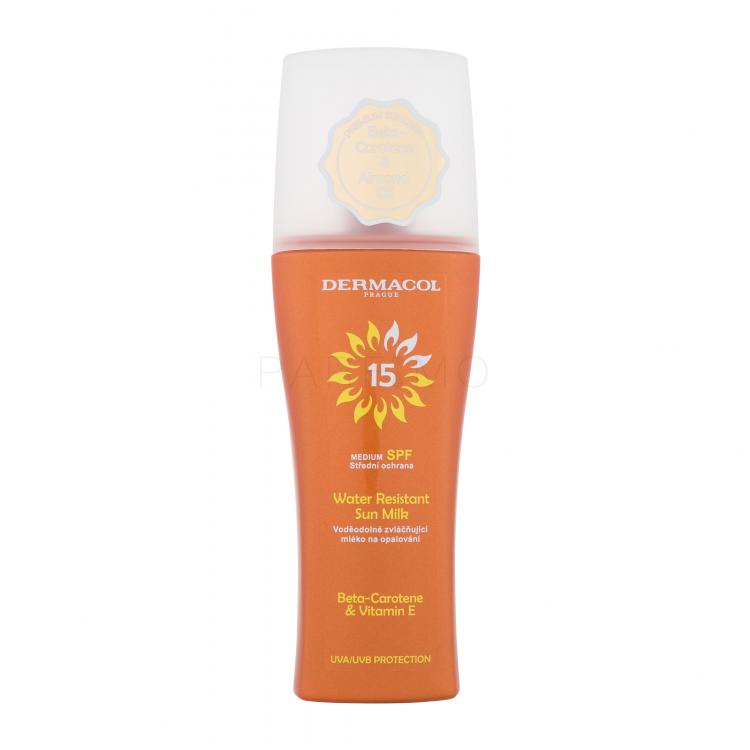 Dermacol Sun Water Resistant Milk Spray SPF15 Fényvédő készítmény testre 200 ml