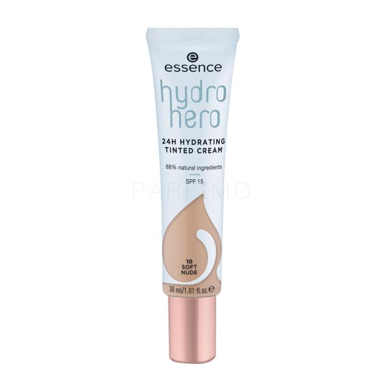 Essence Hydro Hero 24H Hydrating Tinted Cream SPF15 Alapozó nőknek 30 ml Változat 10 Soft Nude