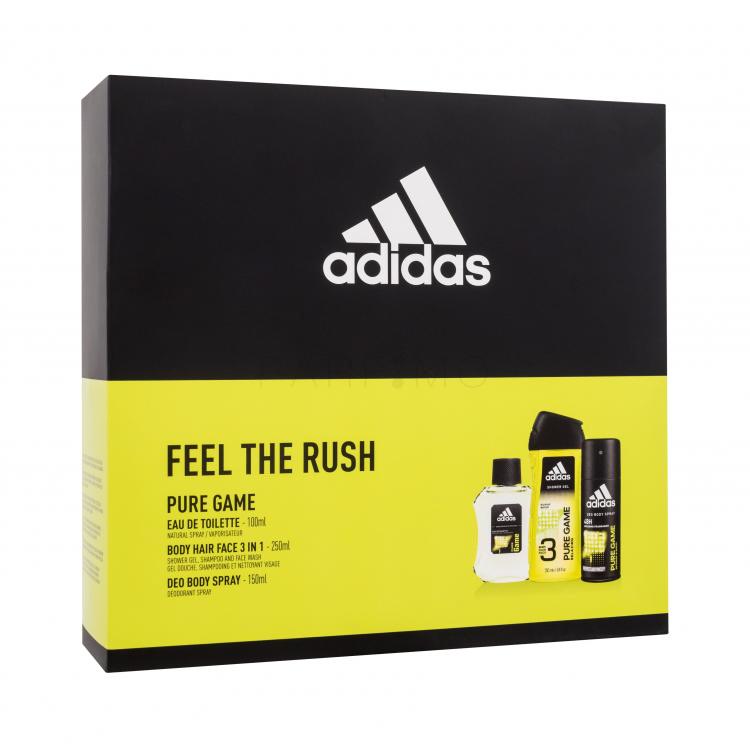 Adidas Pure Game Ajándékcsomagok Eau de Toilette 100 ml + tusfürdő 250 ml + dezodor 150 ml