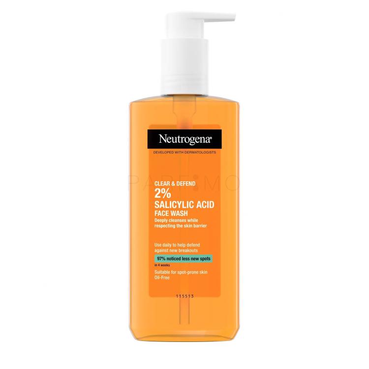 Neutrogena Clear &amp; Defend 2% Salicylic Acid Facial Wash Arctisztító gél 200 ml