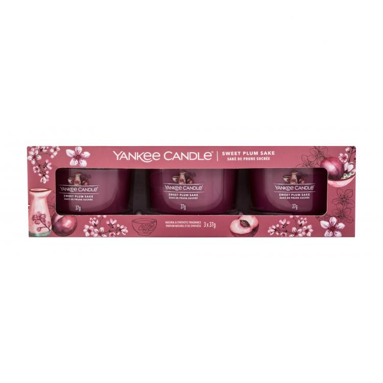 Yankee Candle Sweet Plum Sake Ajándékcsomagok illatgyertya 3 x 37 g