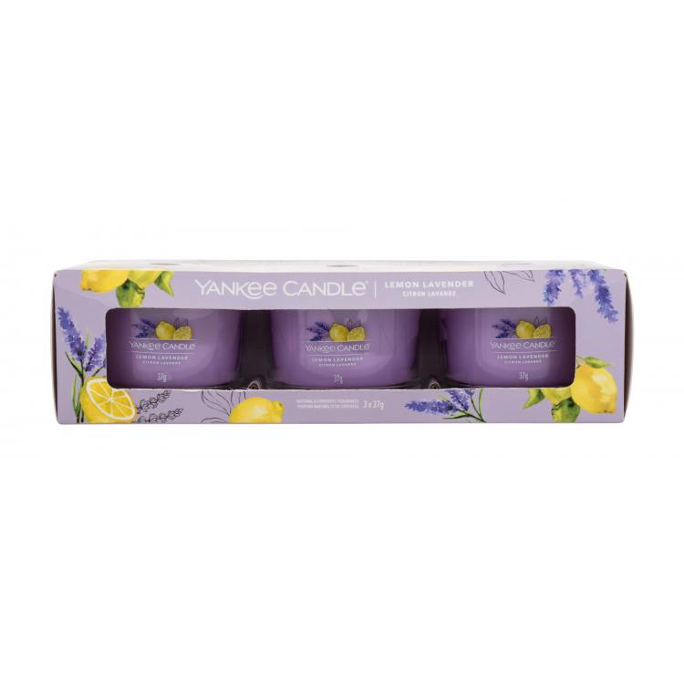 Yankee Candle Lemon Lavender Ajándékcsomagok illatgyertya 3 x 37 g