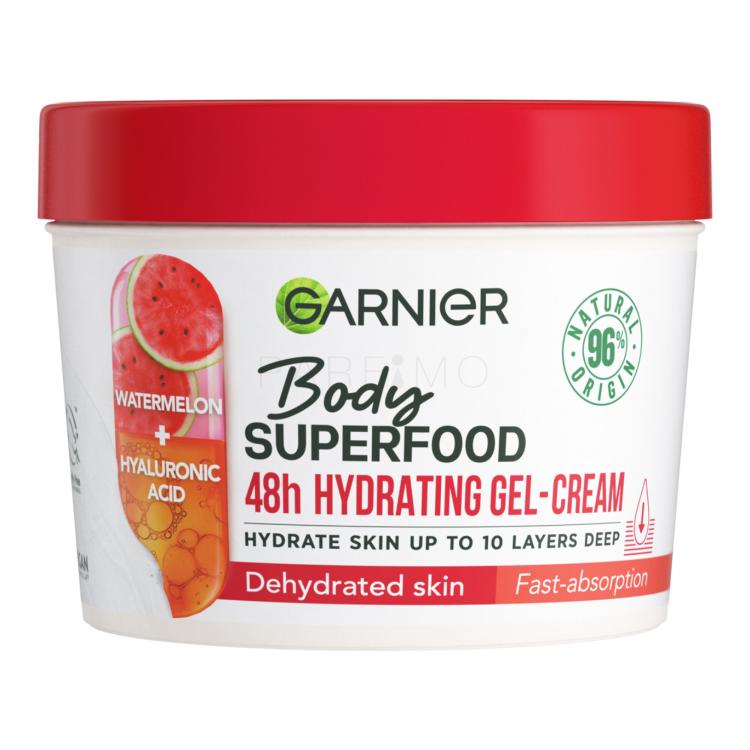 Garnier Body Superfood 48h Hydrating Gel-Cream Watermelon &amp; Hyaluronic Acid Testápoló krém nőknek 380 ml