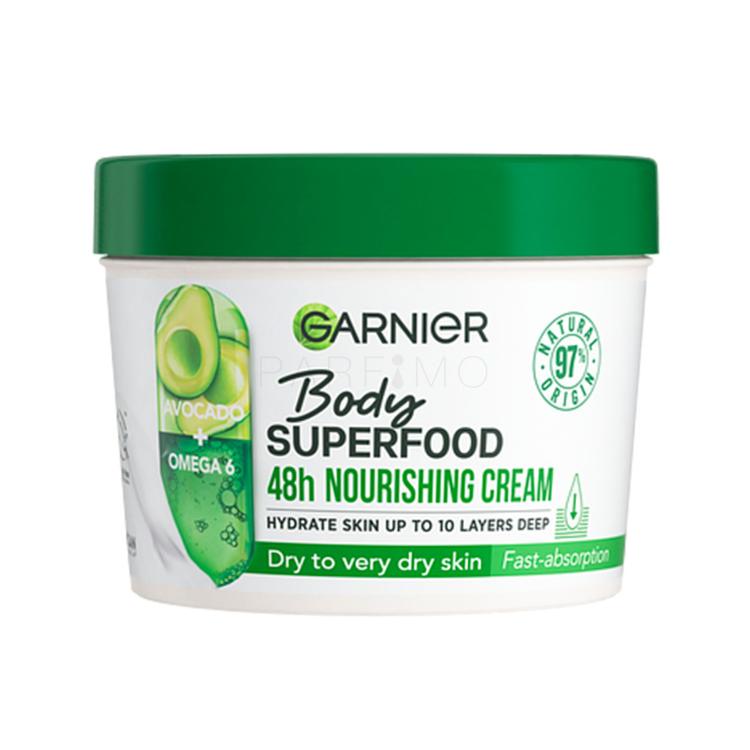 Garnier Body Superfood 48h Nourishing Cream Avocado Oil + Omega 6 Testápoló krém nőknek 380 ml