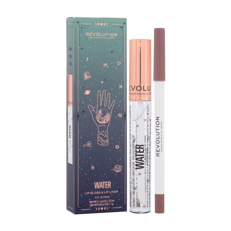 Makeup Revolution London Fantasy Lip Kit Ajándékcsomagok Fantasy Lip Gloss szájfény 3 ml + Fantasy Lip Liner szájkontúrceruza 1 g Water