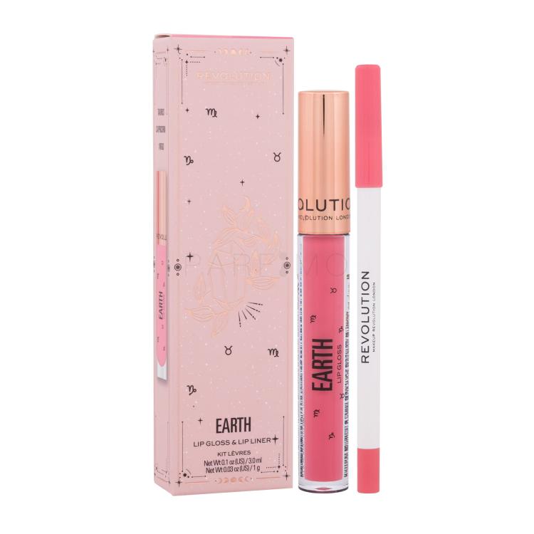 Makeup Revolution London Fantasy Lip Kit Ajándékcsomagok Fantasy Lip Gloss szájfény 3 ml + Fantasy Lip Liner szájkontúrceruza 1 g Earth