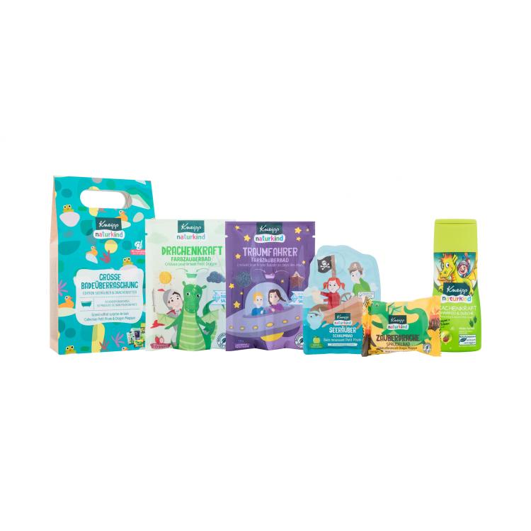 Kneipp Kids Big Bath Surprise Pirates &amp; Dragon Knights Edition Ajándékcsomagok Dragon Power tusfürdő 200 ml + Dream Driver fürdősó 40 g + Dragon Power fürdősó 40 g + Pirate fürdőhab 40 ml + Magic Dragon fürdőbomba 80 g