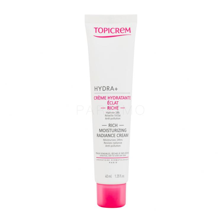 Topicrem HYDRA+ Rich Moisturizing Radiance Cream Nappali arckrém 40 ml