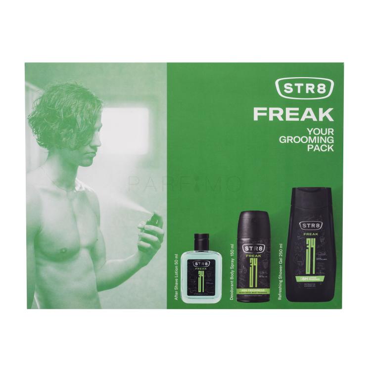 STR8 FREAK SET1 Ajándékcsomagok borotválkozás utáni arcszesz 50 ml + tusfürdő 250 ml + dezodor 150 ml