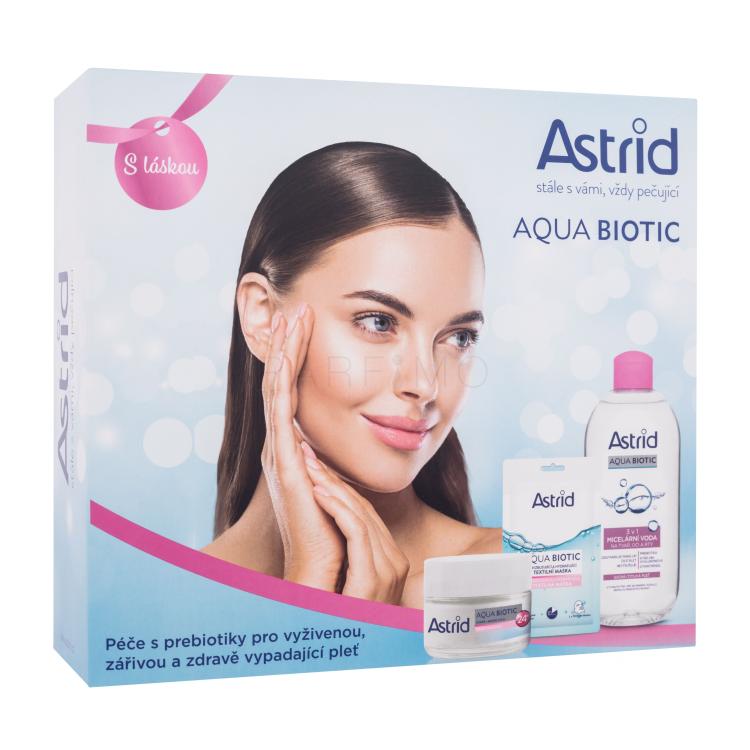 Astrid Aqua Biotic Ajándékcsomagok Aqua Biotic nappali és éjszakai arckrém 50 ml + Aqua Biotic 3in1 Micellar Water micellás víz 400 ml + Aqua Biotic fátyolmaszk 1 db