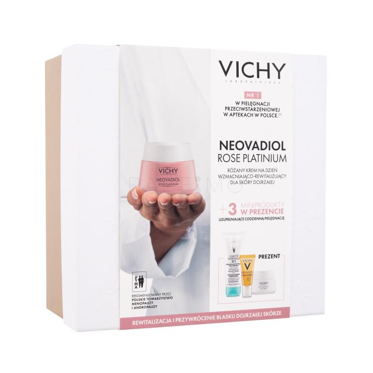 Vichy Neovadiol Rose Platinium Ajándékcsomagok Neovadiol Rose Platinium Day Cream nappali arckrém 50 ml + Neovadiol Rose Platinium Night Cream éjszakai arckrém 15 ml + Neovadiol Meno 5 Bi-Serum arcszérum 5 ml + Pureté Thermale One Step Cleanser 3 az 1-ben sminklemosó emulzió 100 ml