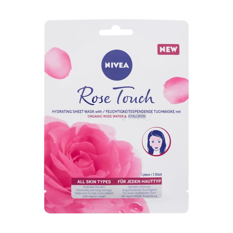 Nivea Rose Touch Hydrating Sheet Mask Arcmaszk nőknek 1 db