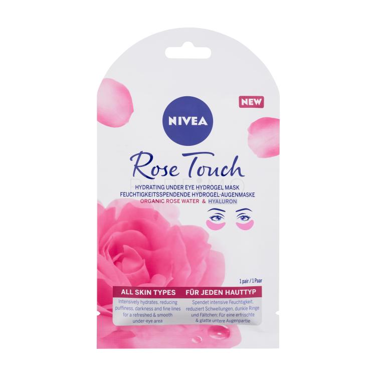 Nivea Rose Touch Hydrating Under Eye Hydrogel Mask Szemmaszk nőknek 1 db