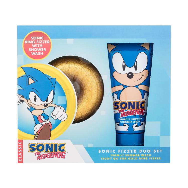 Sonic The Hedgehog Bath Fizzer Duo Set Ajándékcsomagok fürdőbomba 150 g + Sonic´s Speedy tusfürdő 150 ml