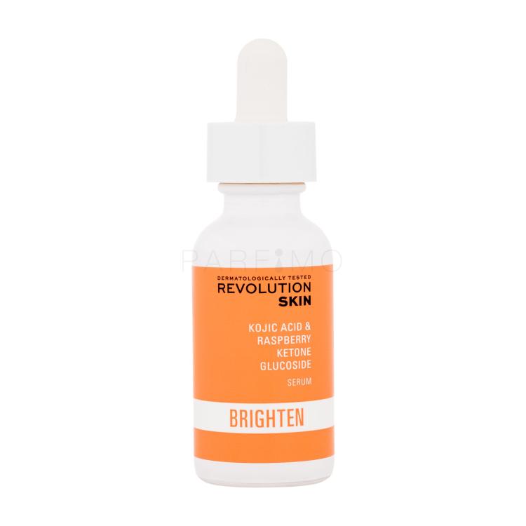 Revolution Skincare Brighten Kojic Acid &amp; Raspberry Ketone Glucoside Serum Arcszérum nőknek 30 ml