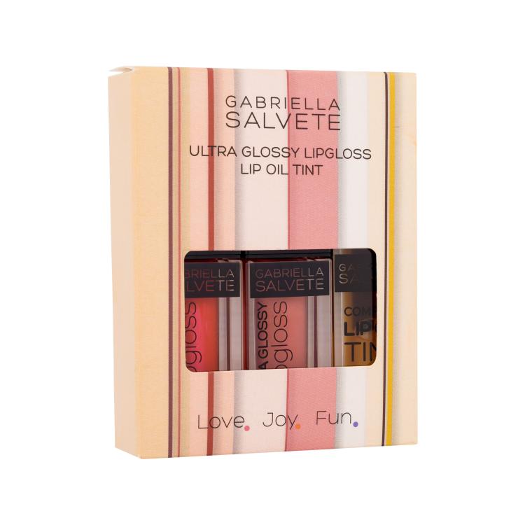 Gabriella Salvete Ultra Glossy Lipgloss &amp; Lip Oil Set Ajándékcsomagok Ultra Glossy Lipgloss szájfény 4 ml 03 + Ultra Glossy Lipgloss szájfény 4 ml 04 + Lip Oil Tint ajakolaj 2,7 ml 02