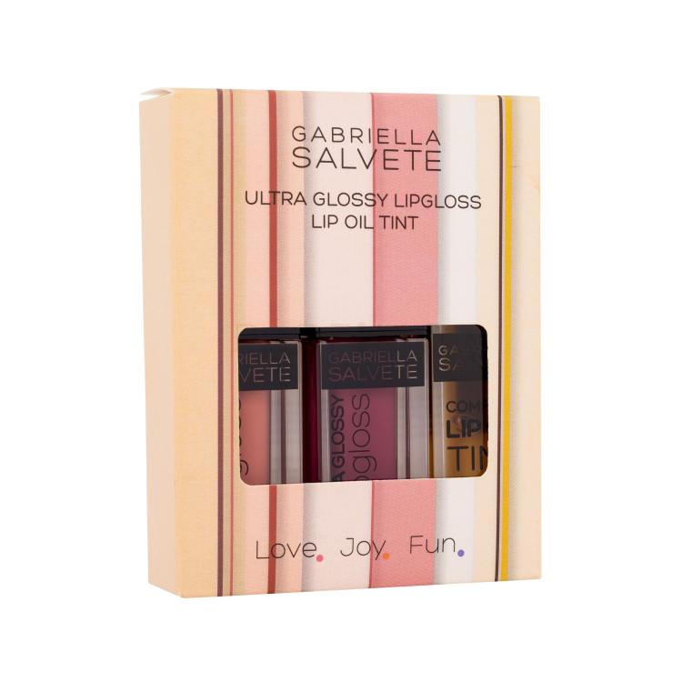 Gabriella Salvete Ultra Glossy Lipgloss &amp; Lip Oil Set Ajándékcsomagok Ultra Glossy Lipgloss szájfény 4 ml 04 + Ultra Glossy Lipgloss szájfény 4 ml 05 + Lip Oil Tint ajakolaj 2,7 ml 02