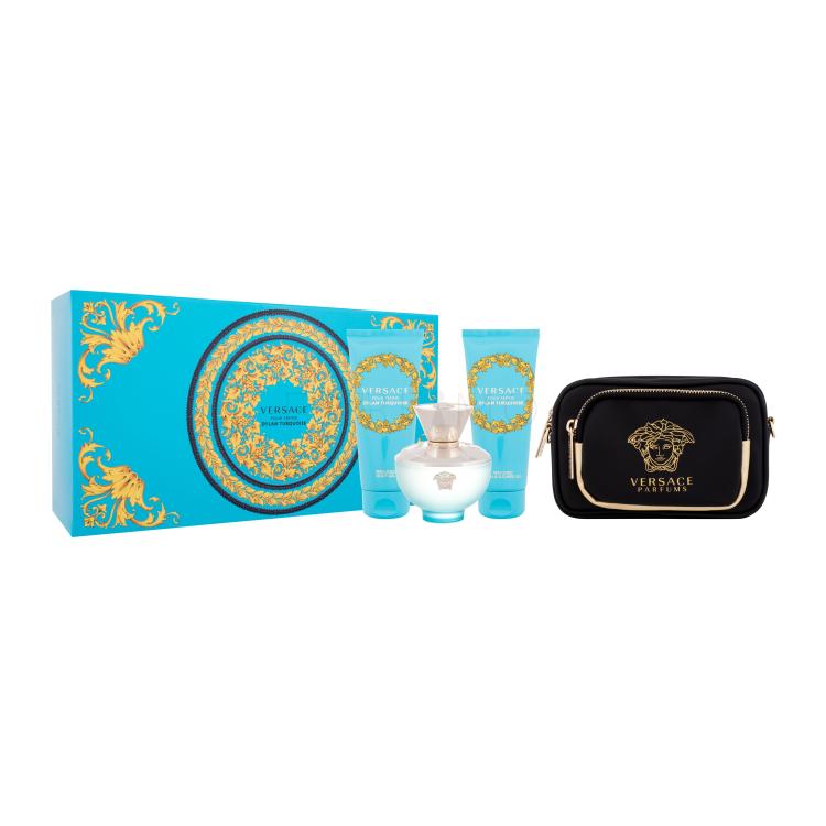 Versace Pour Femme Dylan Turquoise Ajándékcsomagok Eau de Toilette 100 ml + tusfürdő 100 ml + testgél 100 ml + ridikül