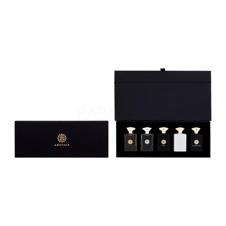 Amouage Men´s Miniature Set Ajándékcsomagok Gold Man Eau de Parfum 7,5 ml + Reflection Man Eau de Parfum 7,5 ml + Epic Man Eau de Parfum 7,5 ml + Honour Man Eau de Parfum 7,5 ml + Interlude Man Eau de Parfum 7,5 ml