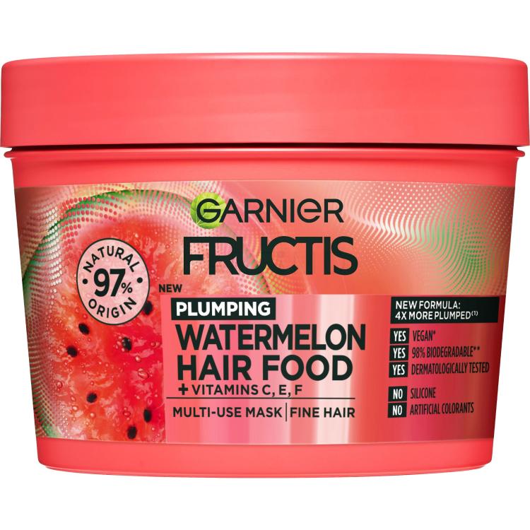 Garnier Fructis Hair Food Watermelon Plumping Mask Hajpakolás nőknek 400 ml