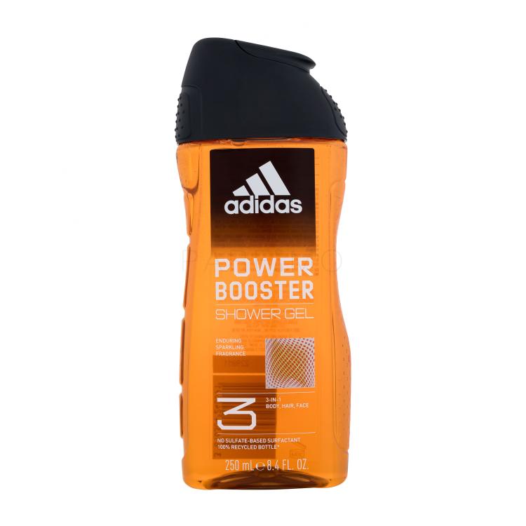 Adidas Power Booster Shower Gel 3-In-1 Tusfürdő férfiaknak 250 ml