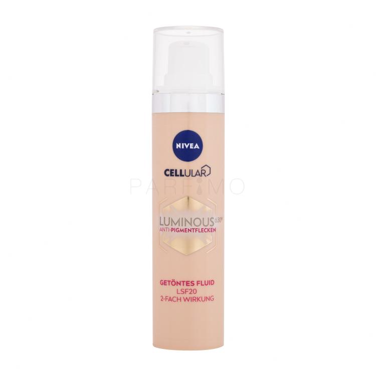 Nivea Luminous 630 Antispot Tinted Fluid SPF20 Nappali arckrém nőknek 40 ml