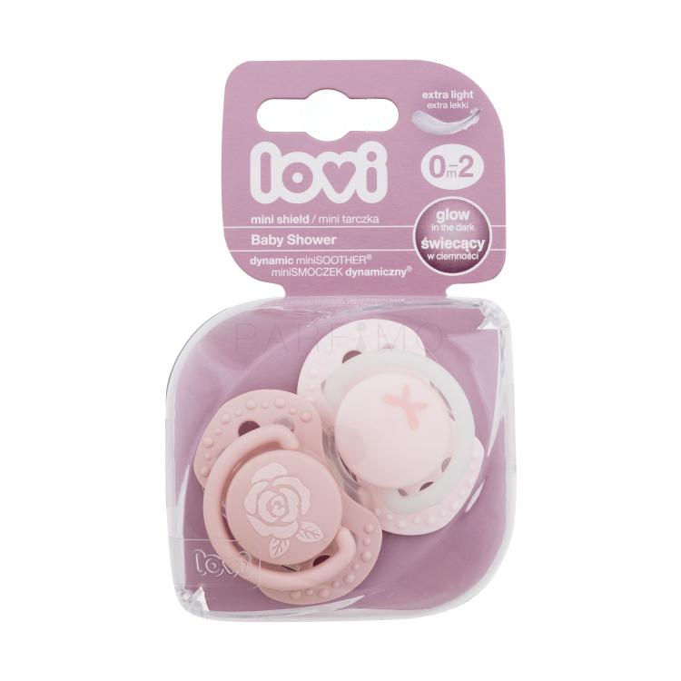 LOVI Baby Shower Dynamic miniSoother Girl 0-2m Cumi gyermekeknek 2 db