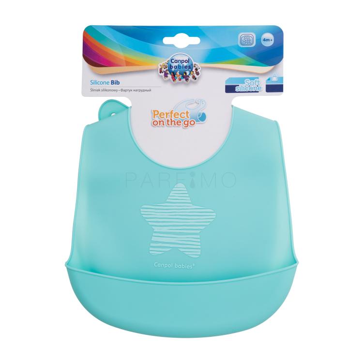 Canpol babies Pastels Silicone Bib Blue Előke gyermekeknek 1 db