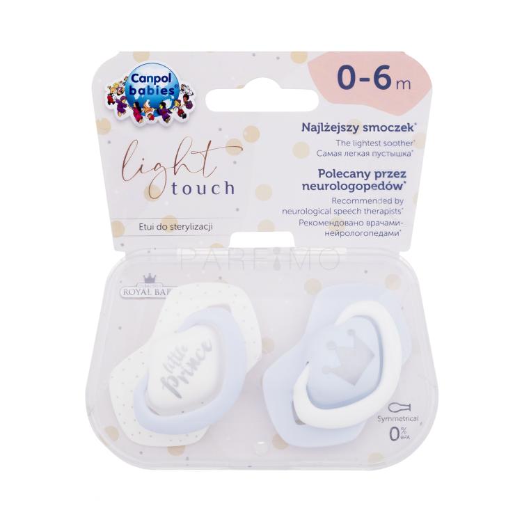 Canpol babies Royal Baby Light Touch Little Prince 0-6m Cumi gyermekeknek 2 db