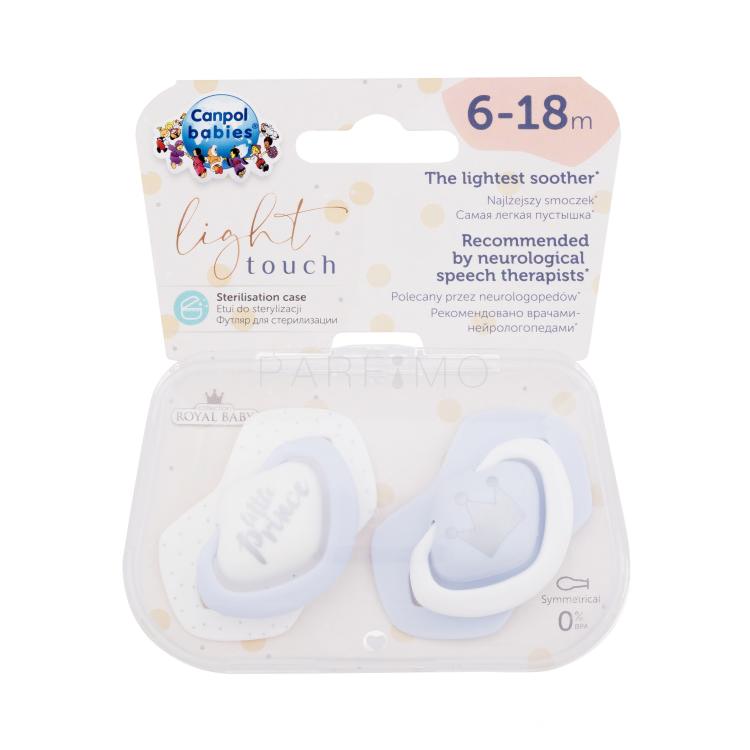 Canpol babies Royal Baby Light Touch Little Prince 6-18m Cumi gyermekeknek 2 db