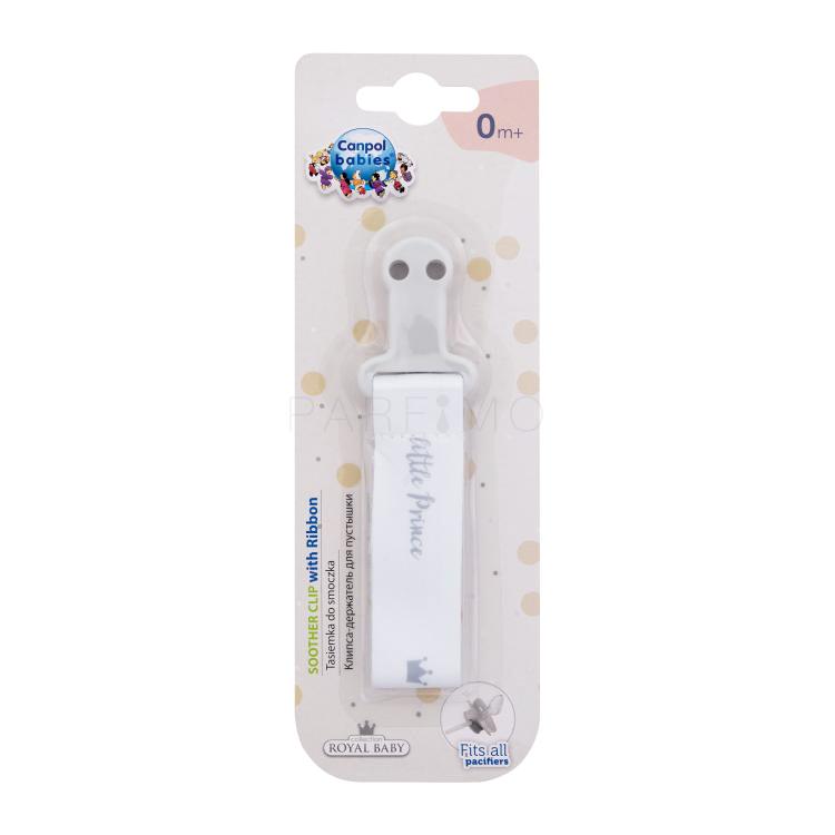 Canpol babies Royal Baby Soother Clip With Ribbon Little Prince Cumilánc gyermekeknek 1 db