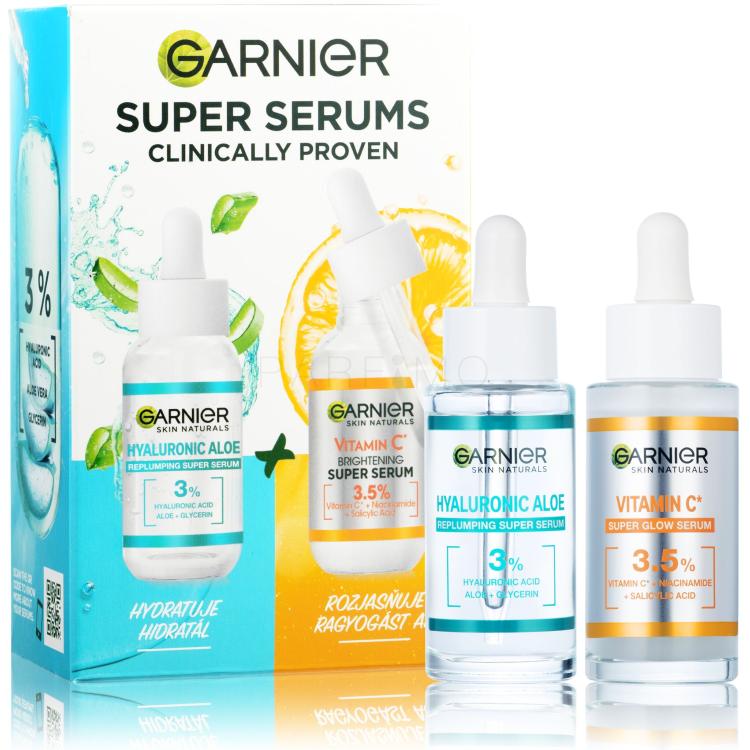 Garnier Skin Naturals Super Serums Ajándékcsomagok Skin Naturals Vitamin C arcszérum 30 ml + Skin Naturals Hyaluronic Aloe arcszérum 30 ml