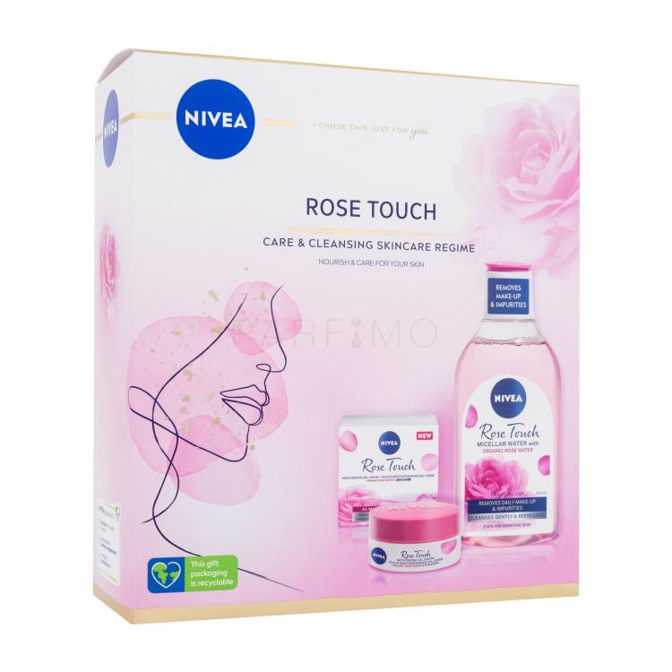 Nivea Rose Touch Care &amp; Cleansing Skincare Regime Ajándékcsomagok Rose Touch nappali gélkrém arcra 50 ml + Rose Touch micellás víz 400 ml sérült doboz