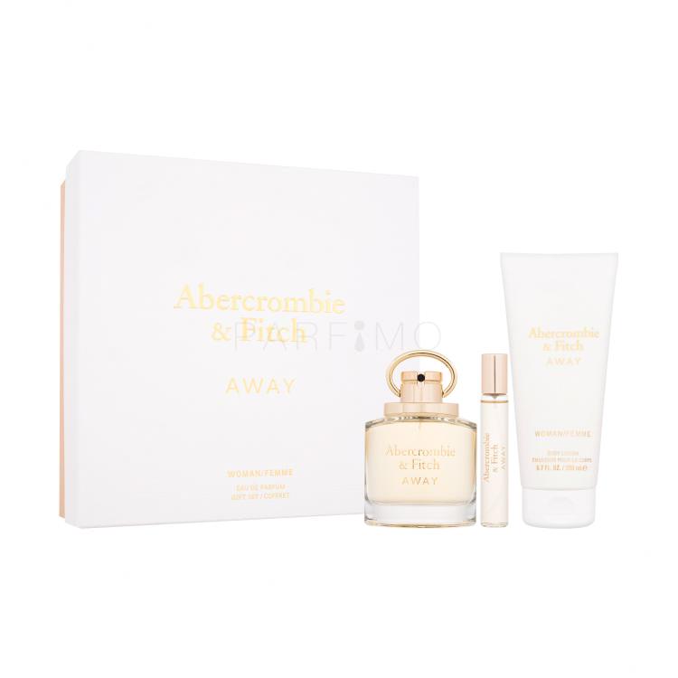 Abercrombie &amp; Fitch Away Ajándékcsomagok eau de parfum 100 ml + eau de parfum 15 ml + testápoló tej 200 ml